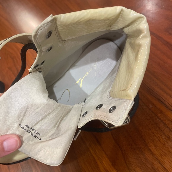 Lola Cruz Cream Patent Moto Boots - Picture 11 of 16